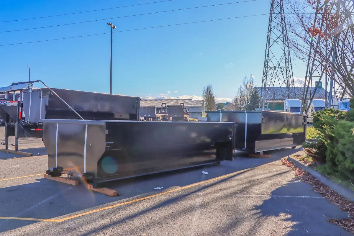 Roll-off dumpster ready for waste disposal at job site for Roll Off Dumpster Rental in Erwin